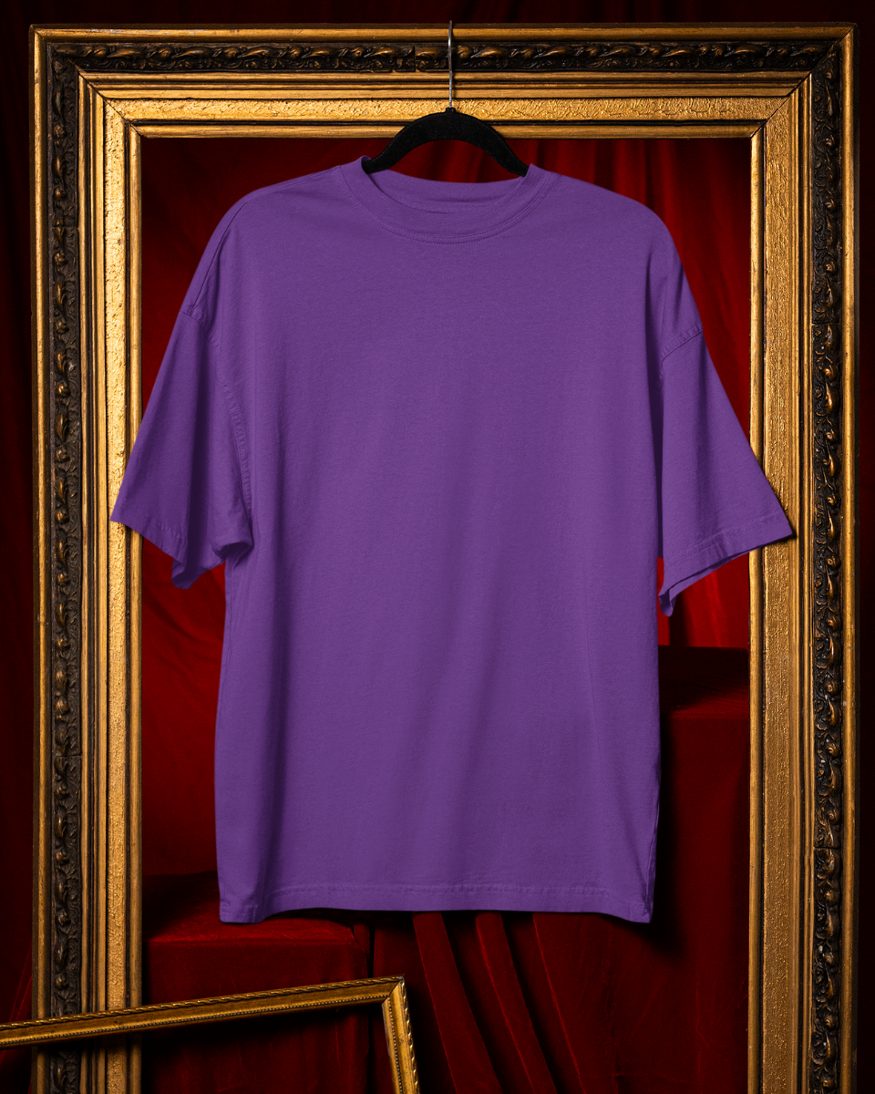 Men's Purple Be Stronger Graphic Oversized T-Shirt
