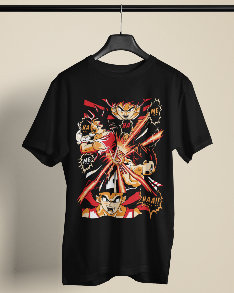 Men's Black Dragon Ball Graphic Printed T-Shirt