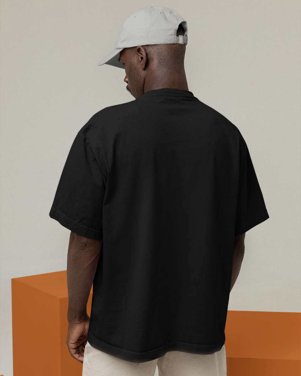 Men's Black Dreaming Graphic Oversized T-Shirt