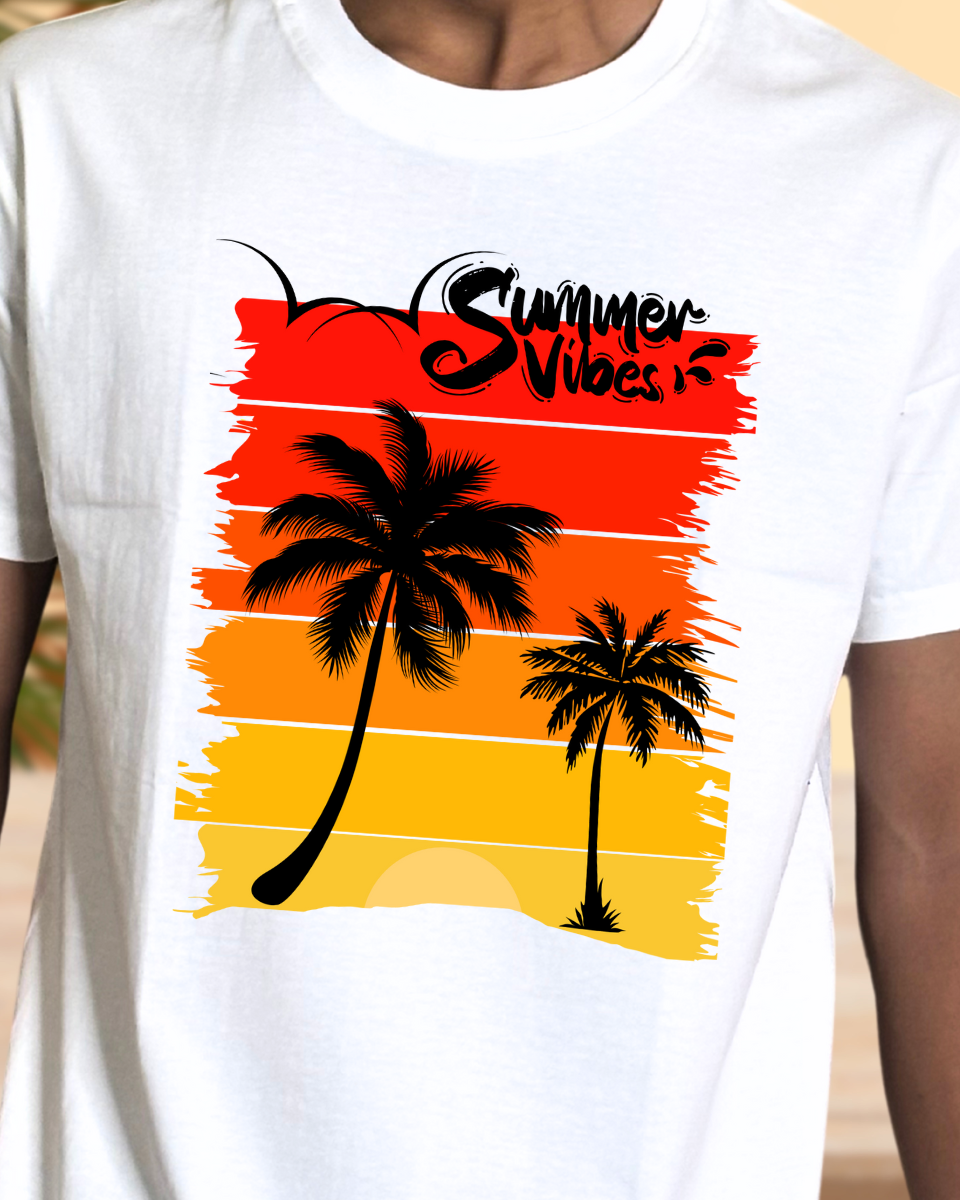 Men's White Summer Vibes Graphic Printed REGULAR T-Shirt, 2N APPAREL, SUMMER COLLECTION TSHIRTS