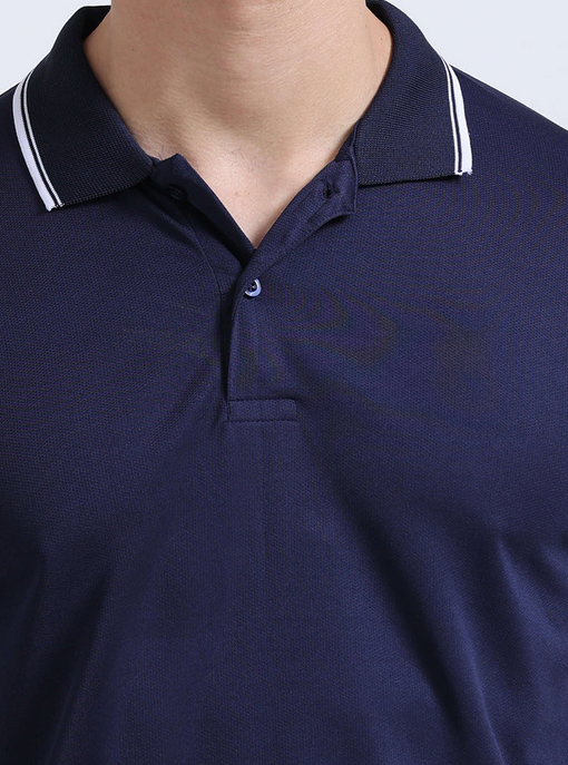 Men's Navy Blue Drifit Dotcell Polo T-Shirt