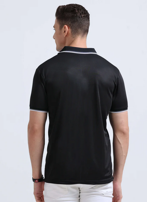 Men's Black Drifit Dotcell Polo T-Shirt