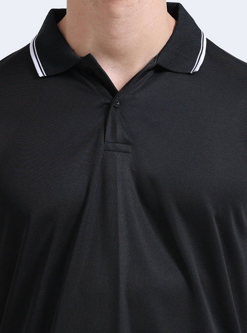Men's Black Drifit Dotcell Polo T-Shirt