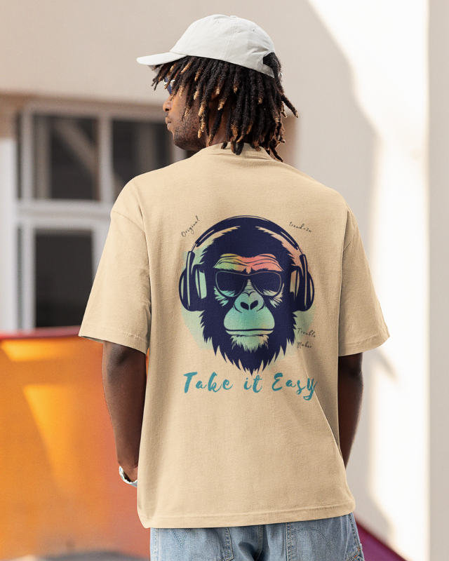 Men's Gorilla Take It Easy Graphic Oversized T-Shirt