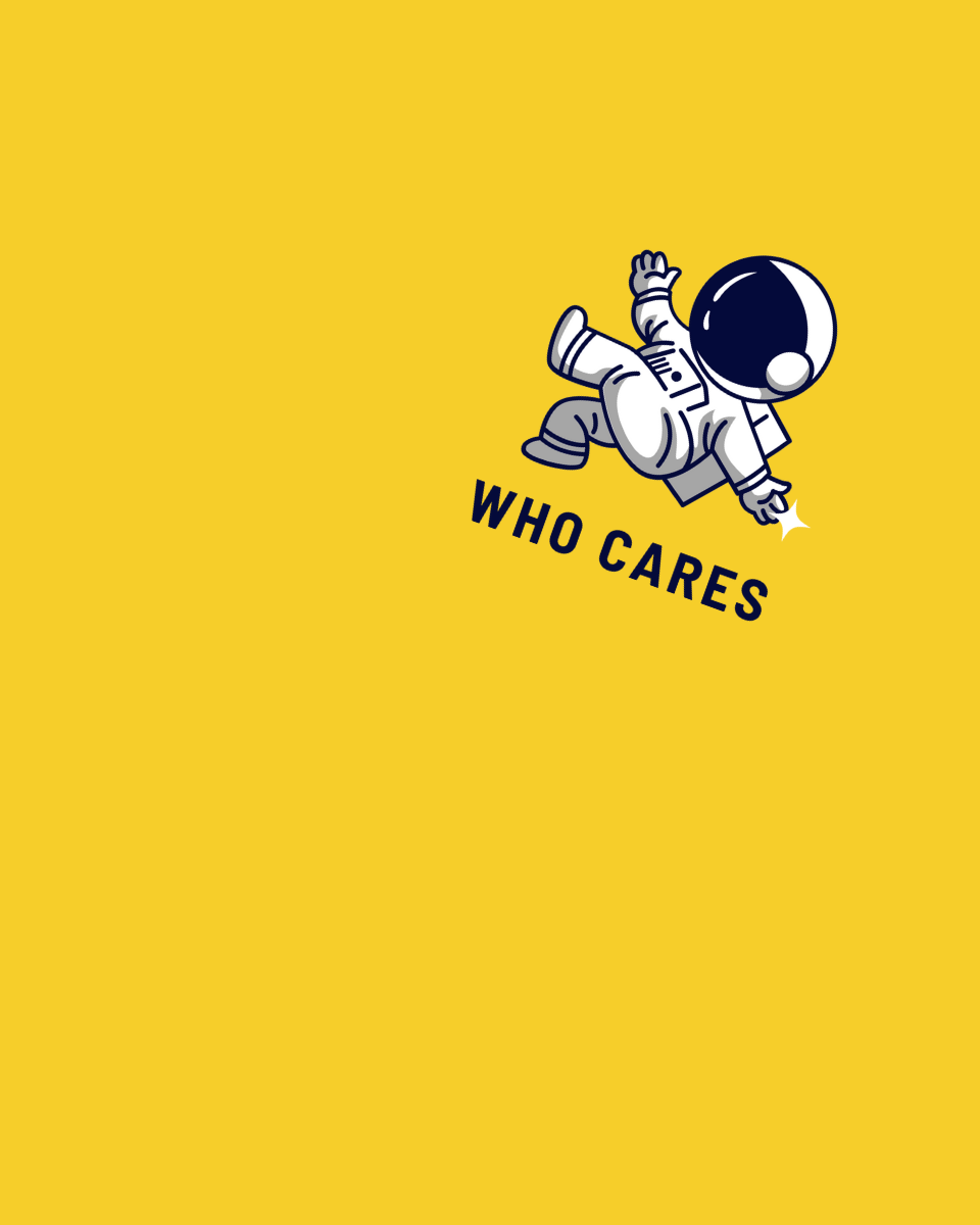 Men's Yellow Who Cares Graphic Printed T-Shirt