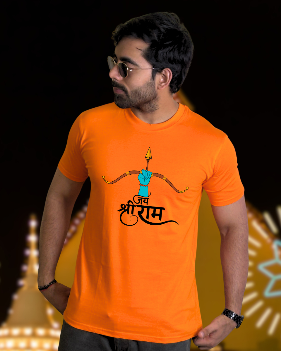 Ramnavami Orange T-Shirt With Jai Shree Ram Graphic