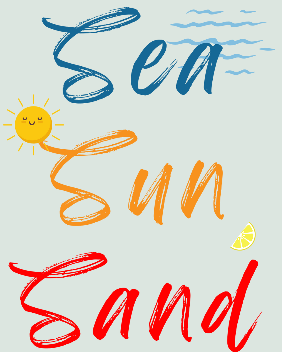 Men's Light Green Sea Sun Sand Graphic Printed T-Shirt