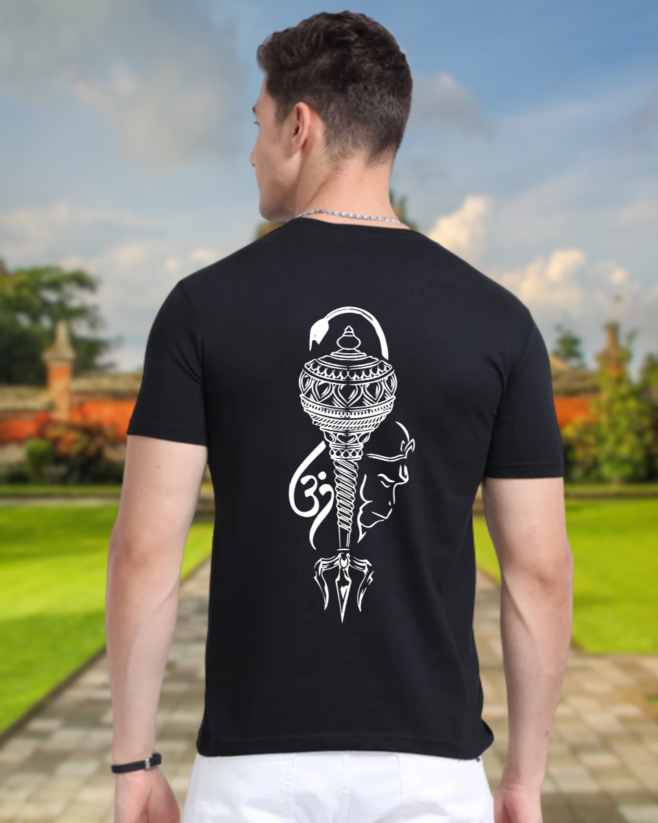 Ramnavami Black T-Shirt With Gada Graphic