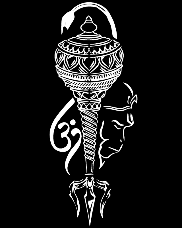 Ramnavami Black T-Shirt With Gada Graphic