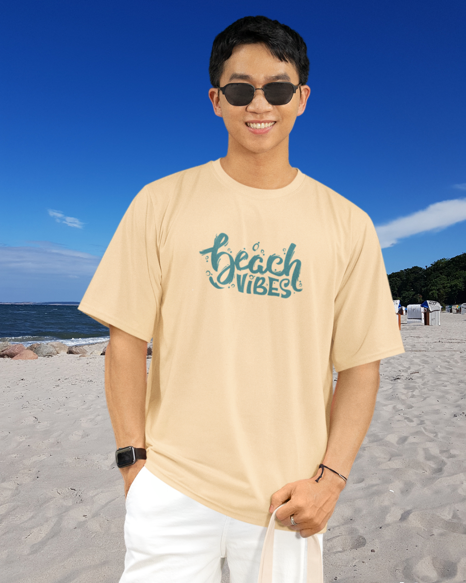 Men's Peach Beach Vibes Oversized T-Shirt