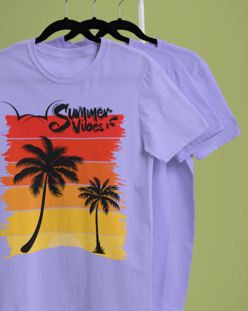 Men's Purple Summer Vibes Graphic Printed T-Shirt