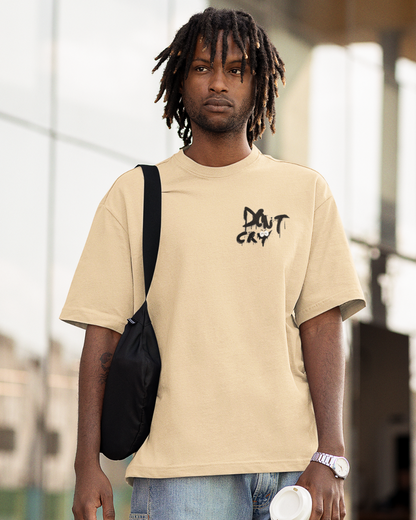 Men's Peach Dont Cry Oversized T-Shirt