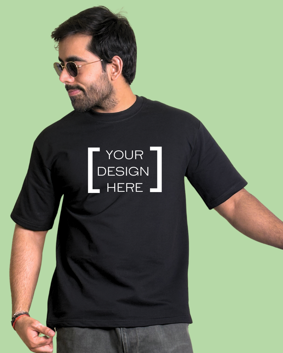 Men's Black Oversized T-Shirt - Custom Design