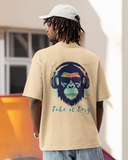 Men's Gorilla Take It Easy Graphic Oversized T-Shirt