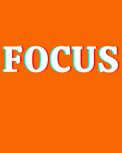 Men's Orange FOCUS Graphic Printed T-Shirt