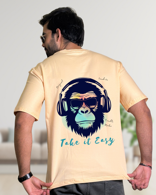 Men's Gorilla Take It Easy Graphic Oversized T-Shirt