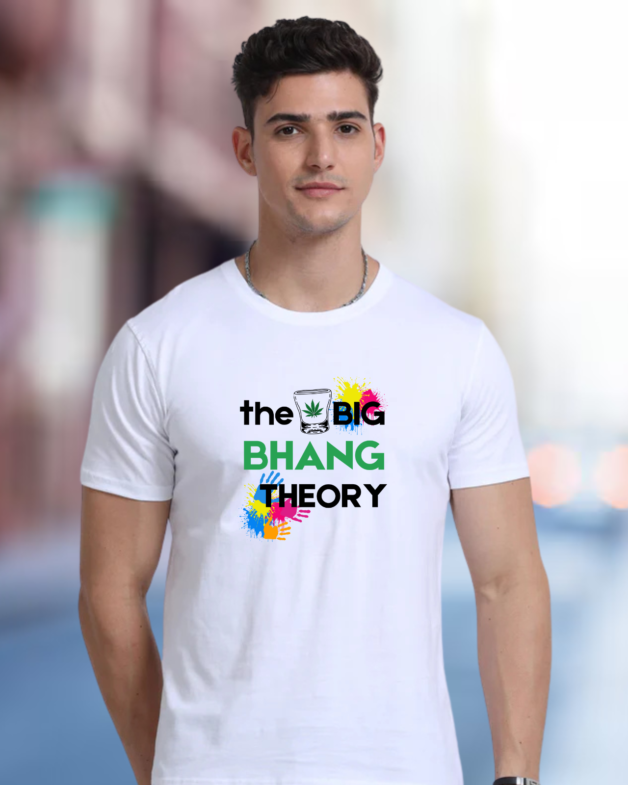 HOLI Bhang Theory Graphic Printed White T-Shirt