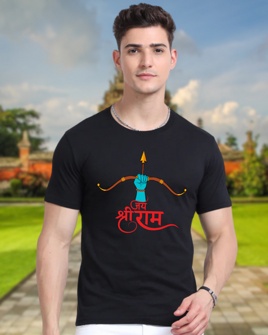 Ramnavami Black T-Shirt With Jai Shree Ram Graphic