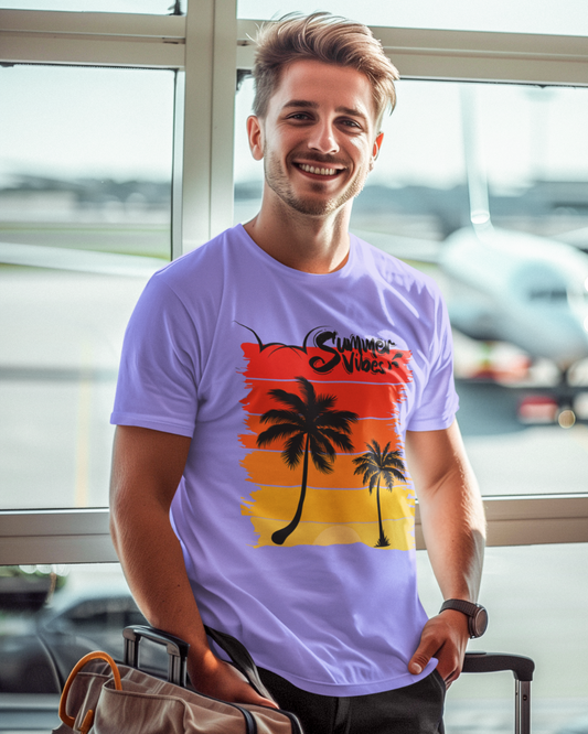 Men's Purple Summer Vibes Graphic Printed T-Shirt